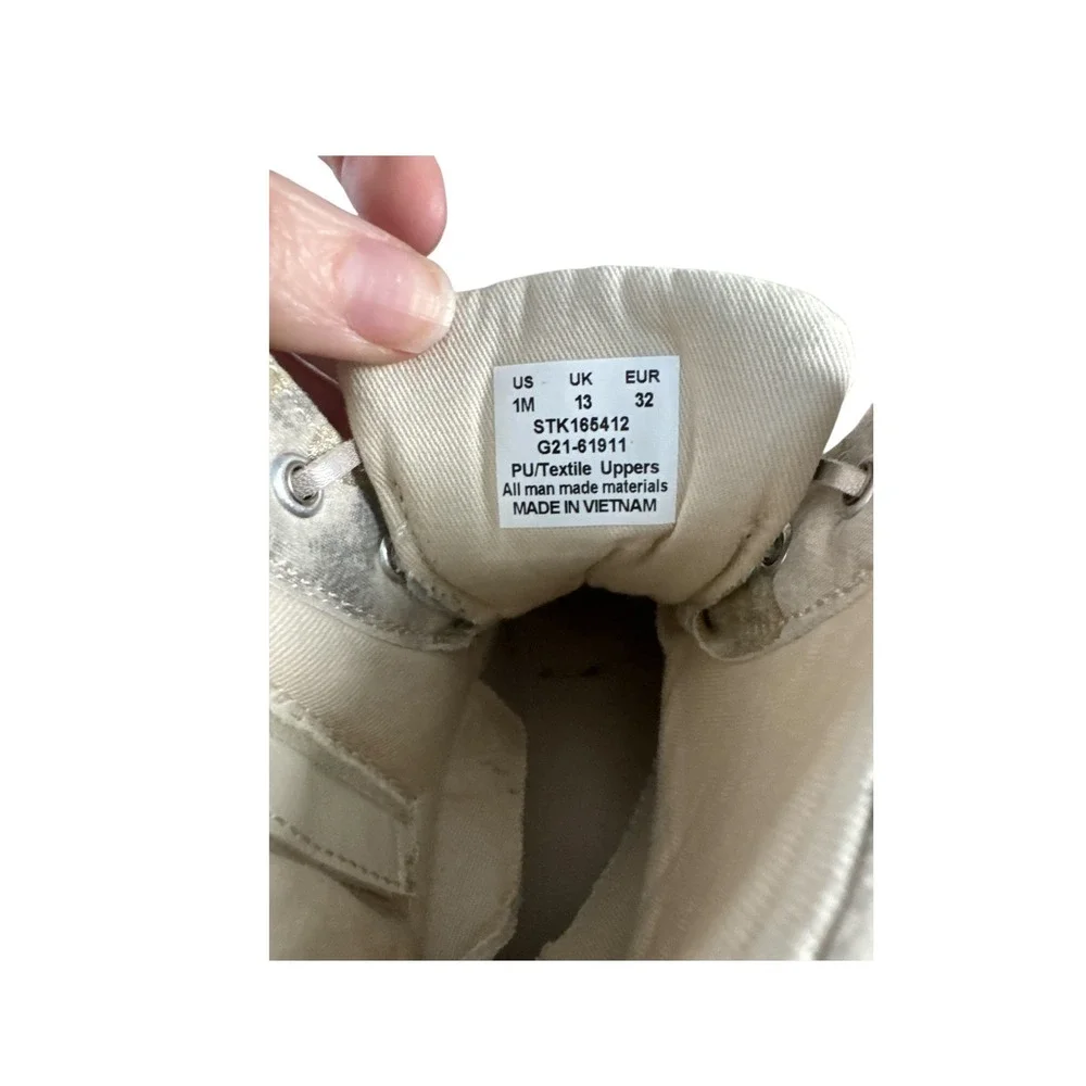 Sperry‎ Kids Size 1M Metallic Camo Duck Boots Lace Up Waterproof Shoes